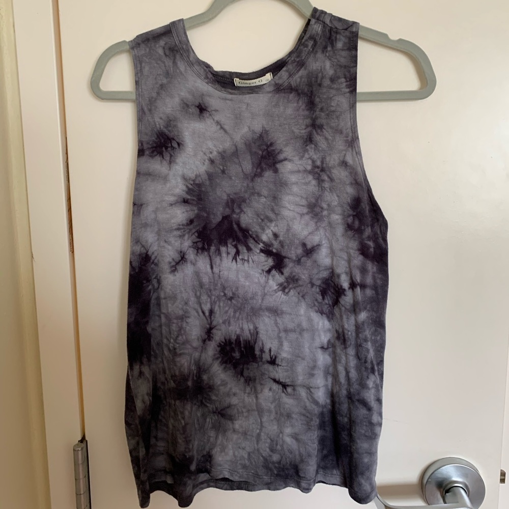 Black faded tye dye tank top